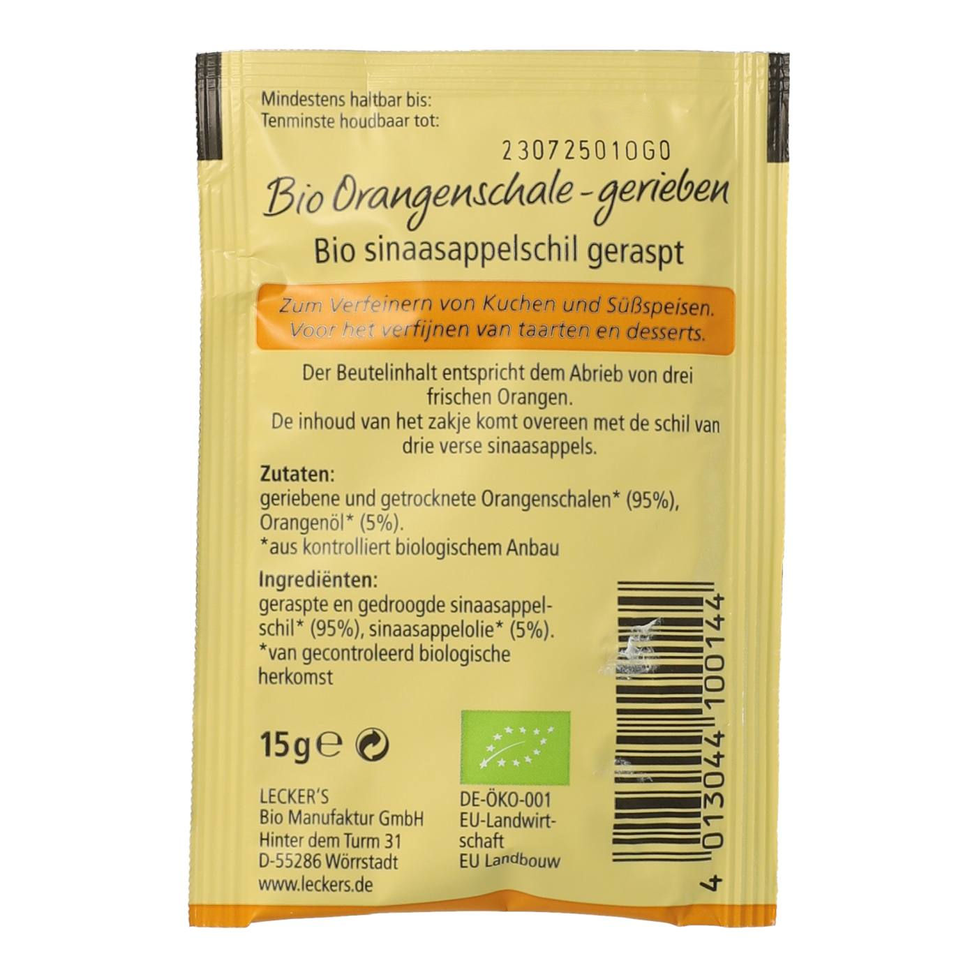 Bio Orangenschale gerieben 15 g