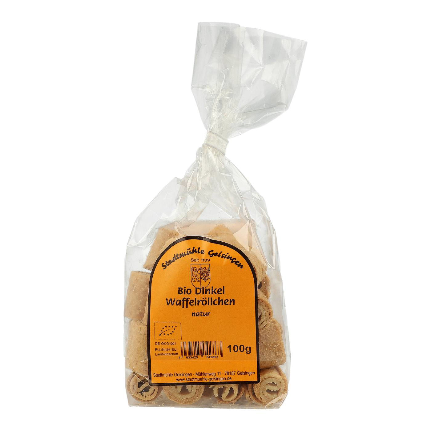 Bio Dinkel Waffelröllchen natur