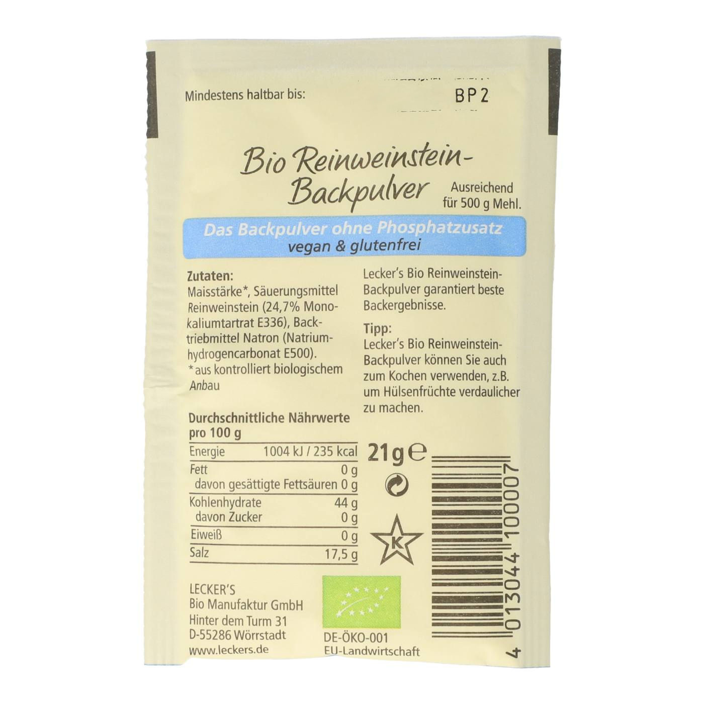 Bio Reinweinstein Backpulver 12x4