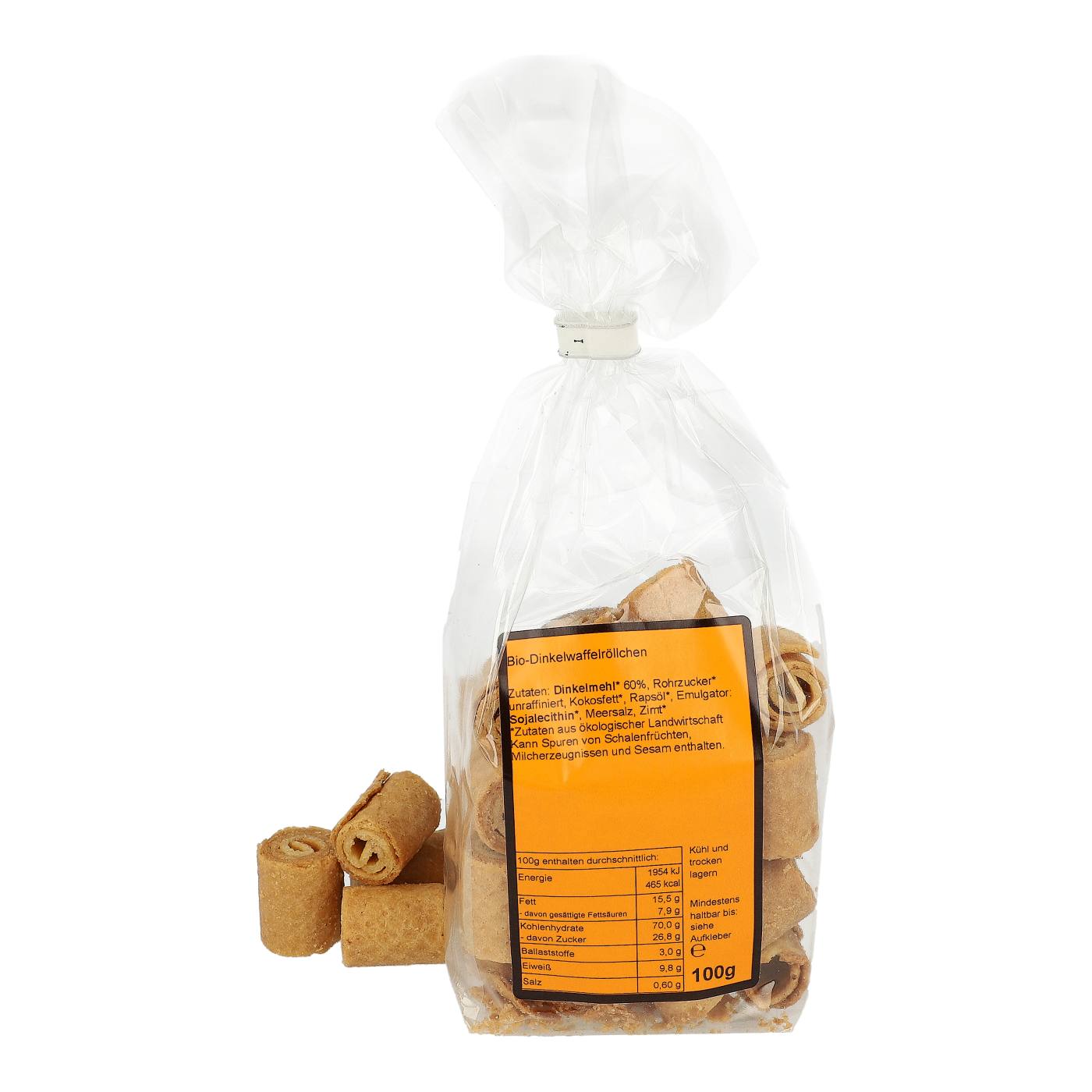 Bio Dinkel Waffelröllchen natur