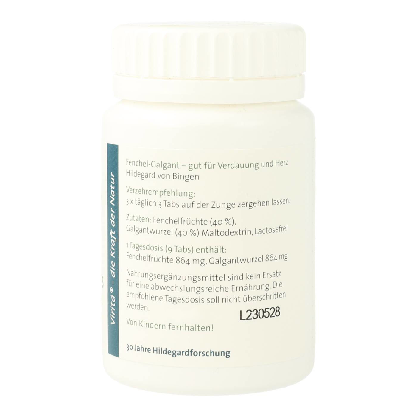 Fennel-Galangal Tablets Dr. Strehlow Lactose-Free