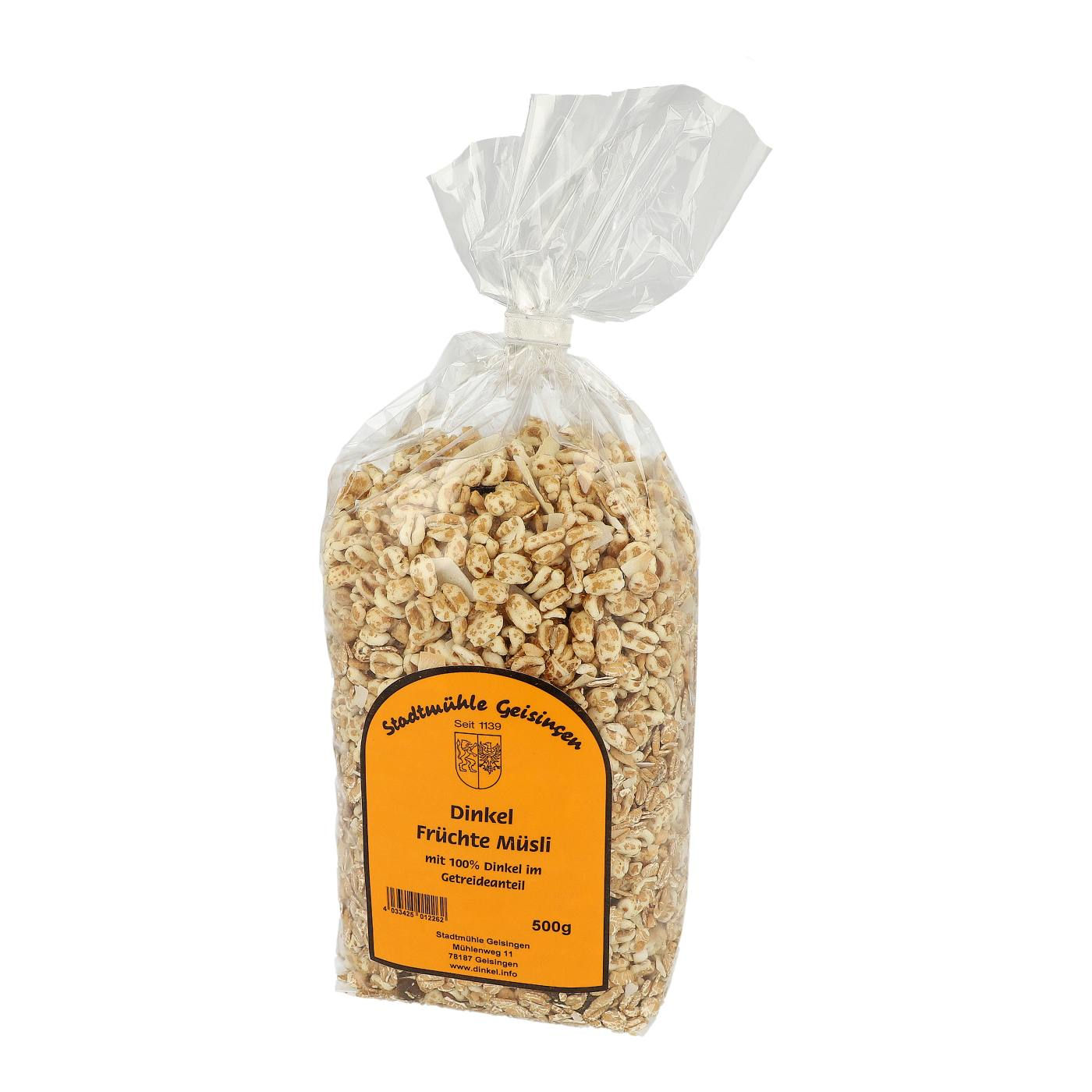 Dinkel Früchte Müsli mit gepufftem Dinkel