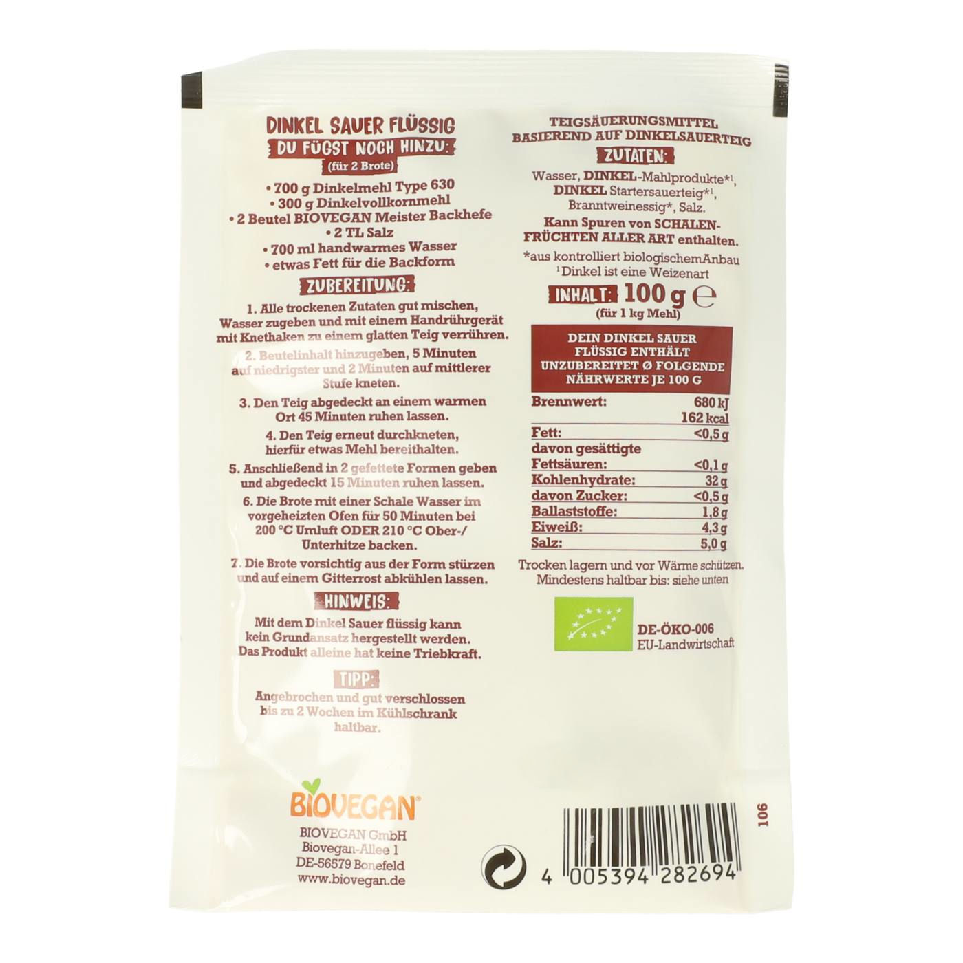 Dinkel Sauerteig flüssig