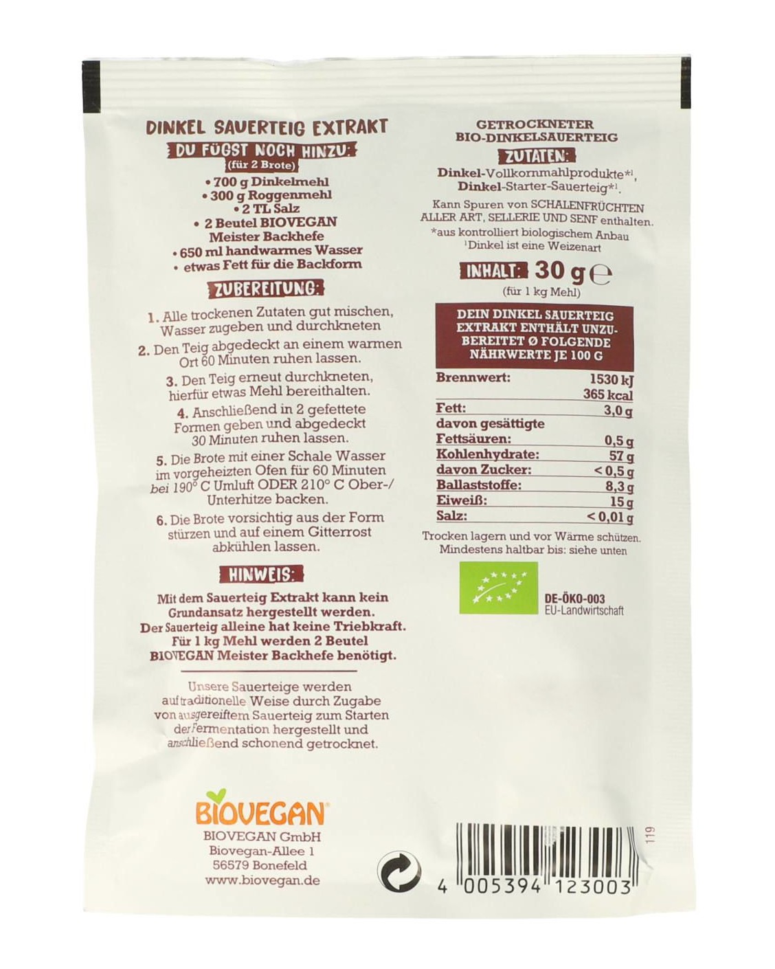 Dinkel Sauerteigextrakt